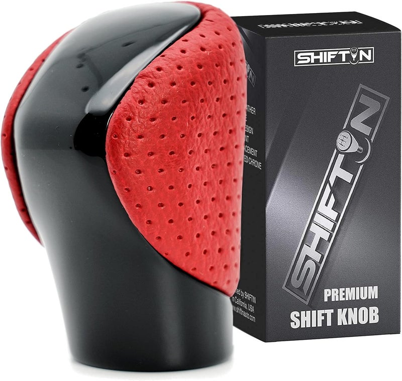 SHIFTIN Gear Shift Knob Shifter for Lexus ES GS GX is NX RC RX 200t 300 350 3450h 450hL 350L (Circuit Red Leather/Piano Black) - Image 1